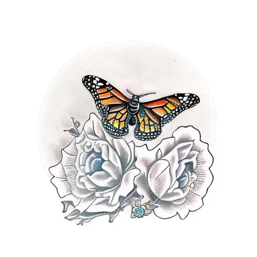 monarch butterfly tattoo design idea