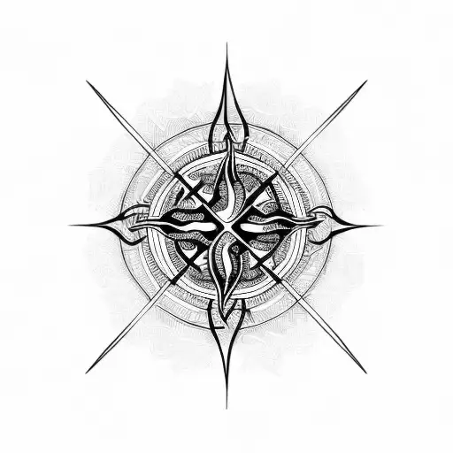 celtic sun ray with birds tattoo design idea