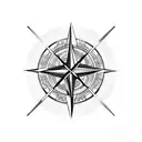 compass line art Celtic  tattoo design idea