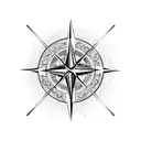 compass line art Celtic  tattoo design idea