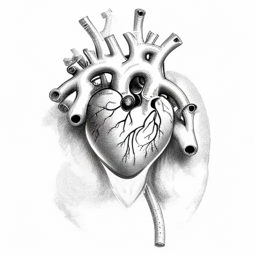 A human heart, split, half brute stone half polished gem, medieval lines, mystic tattoo design idea