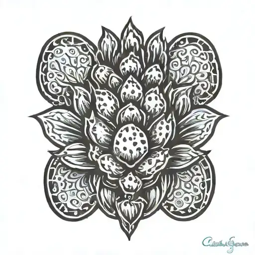 prickly pear cactus tattoo design idea