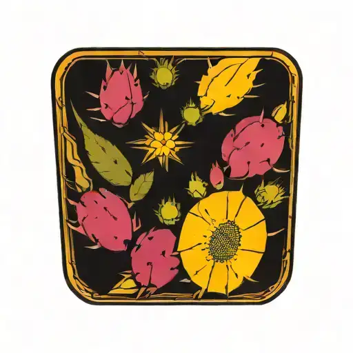 prickly pear cactus tattoo design idea