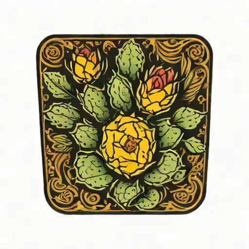 prickly pear cactus no background representing tattoo design idea