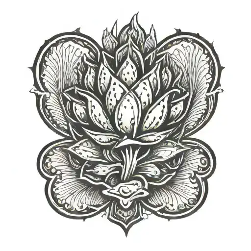 prickly pear cactus tattoo design idea
