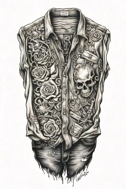 shirt pants love closet tattoo design idea