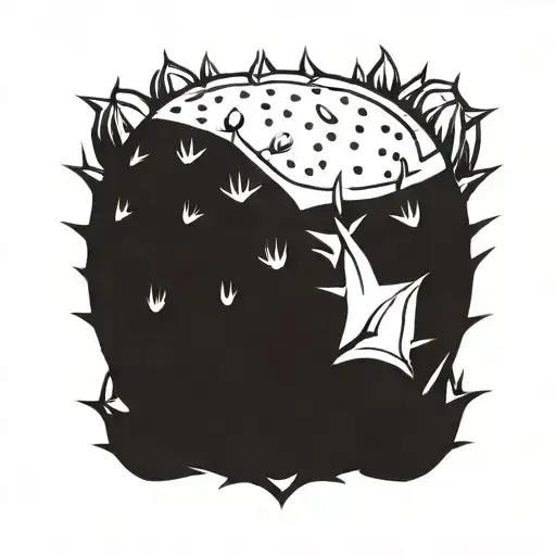prickly pear cactus tattoo design idea