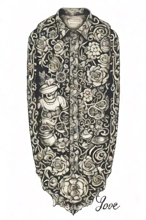 shirt pants love closet tattoo design idea