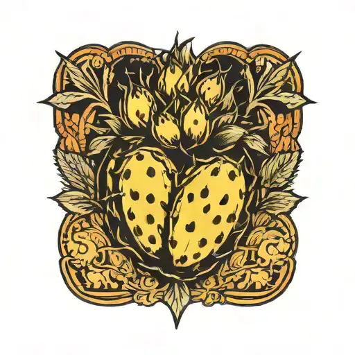 prickly pear cactus tattoo design idea