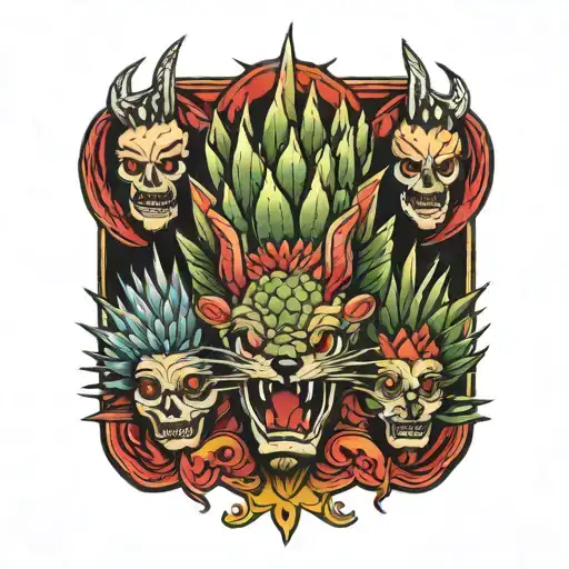 family prickly tattoo design idea