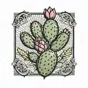 prickly pear cactus tattoo design idea