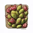 prickly pear cactus tattoo design idea