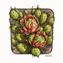 prickly pear cactus tattoo design idea