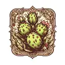 prickly pear cactus tattoo design idea