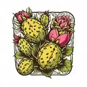 prickly pear cactus tattoo design idea