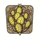 prickly pear cactus tattoo design idea