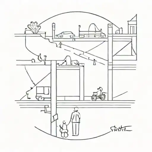 busy street abstract  tattoo design idea