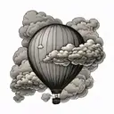 clouds balloon stone  tattoo design idea