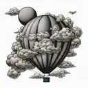 clouds balloon stone  tattoo design idea