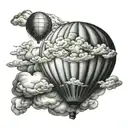 clouds balloon stone  tattoo design idea