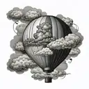 clouds balloon stone  tattoo design idea