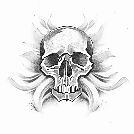 skull smoke  tattoo design idea