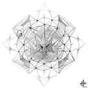 Trident icosahedron tattoo design idea