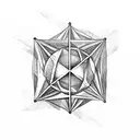 Trident icosahedron tattoo design idea