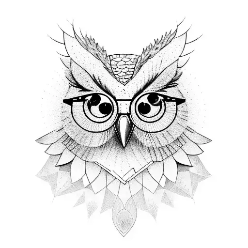 owl book glasses  tattoo design idea