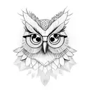 owl book glasses  tattoo design idea
