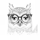 owl book glasses  tattoo design idea