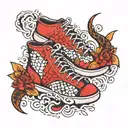 shoes with scales tattoo design idea
