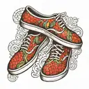 shoes with scales tattoo design idea