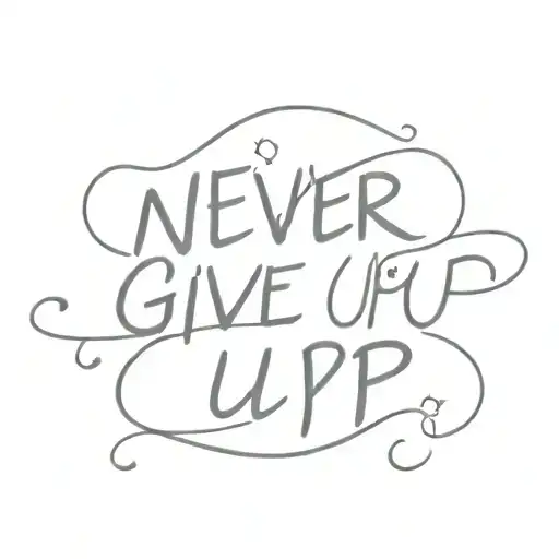 Never give up tattoo design idea