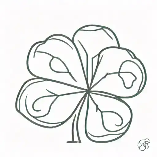 5 leaf clover tattoo design idea