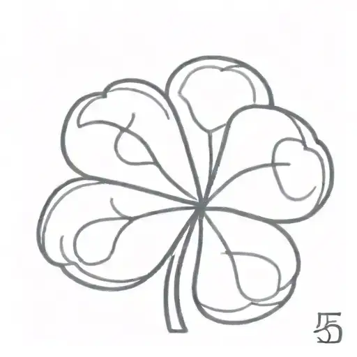5 leaf clover tattoo design idea