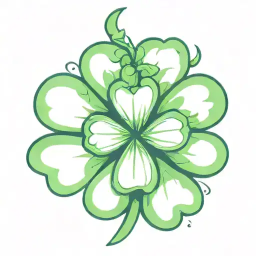 5 leaf clover tattoo design idea