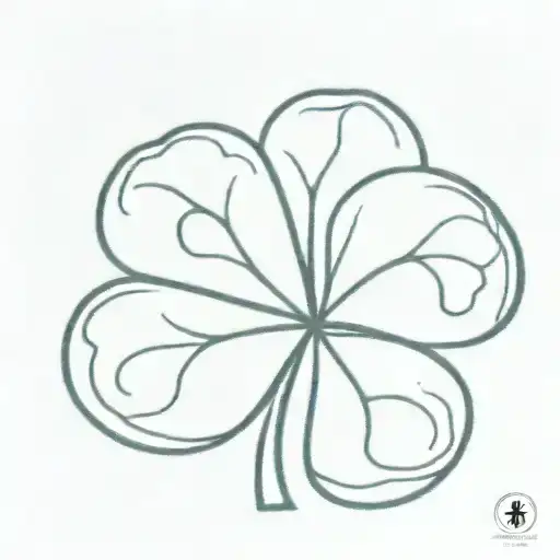 5 leaf clover tattoo design idea