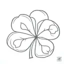 5 leaf clover tattoo design idea