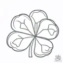 5 leaf clover tattoo design idea