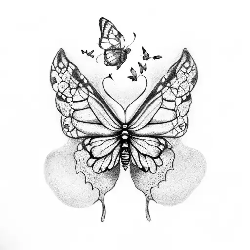 skeleton hand with butterfly trapped inside tattoo design idea