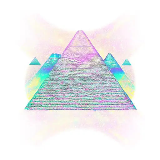 Psychedelic Egyptian pyramids with Orion's Belt tattoo design idea