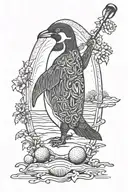 penguin golf club tattoo design idea