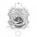 Christian Cross, rose, hands pray, Madrid flag tattoo design idea