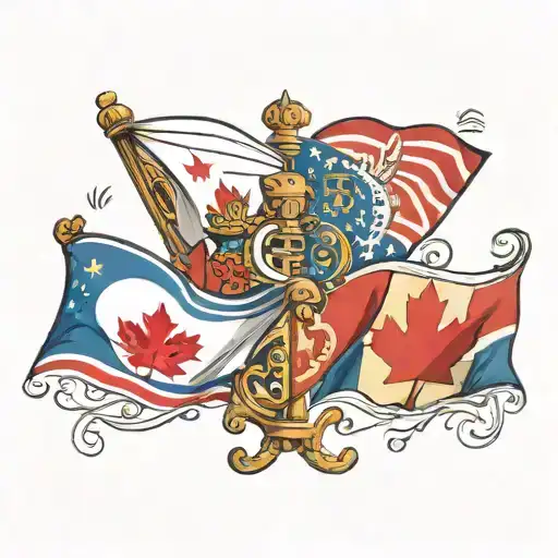 India, Canada, New Zealand, Philippines flags tattoo design idea
