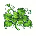 4-leaf clover tattoo design idea