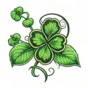 4-leaf clover tattoo design idea