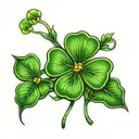 4-leaf clover tattoo design idea