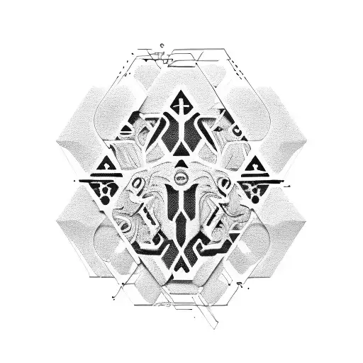 evolution theme with hexagones in it tattoo design idea