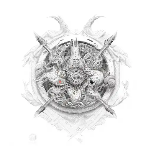 evolution with hexagones in it tattoo design idea